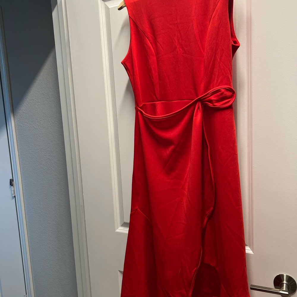 Elegant Asymmetrical Red Dress